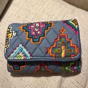 Vera Bradley Gray and Yellow Quilted Wallet
